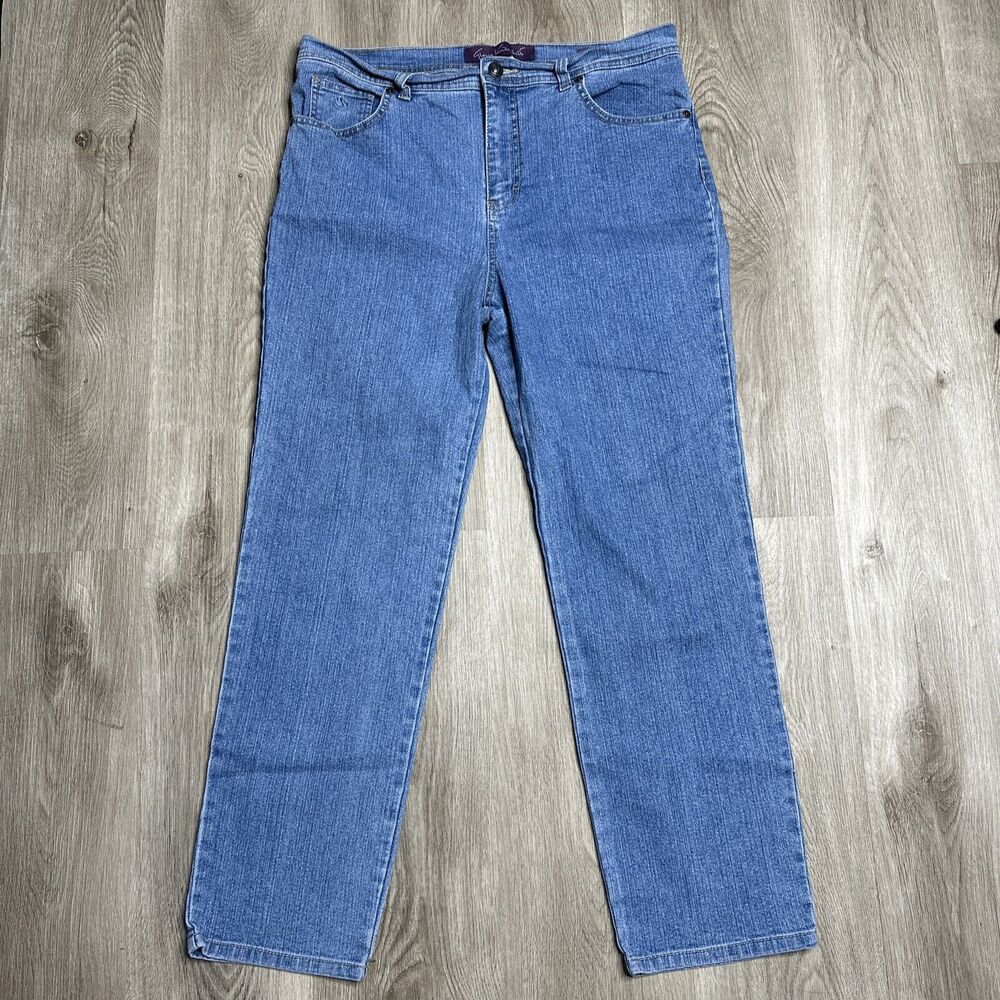Gloria Vanderbilt Amanda Jeans Size 16 Petite Average Blue Straight Leg Med Wash